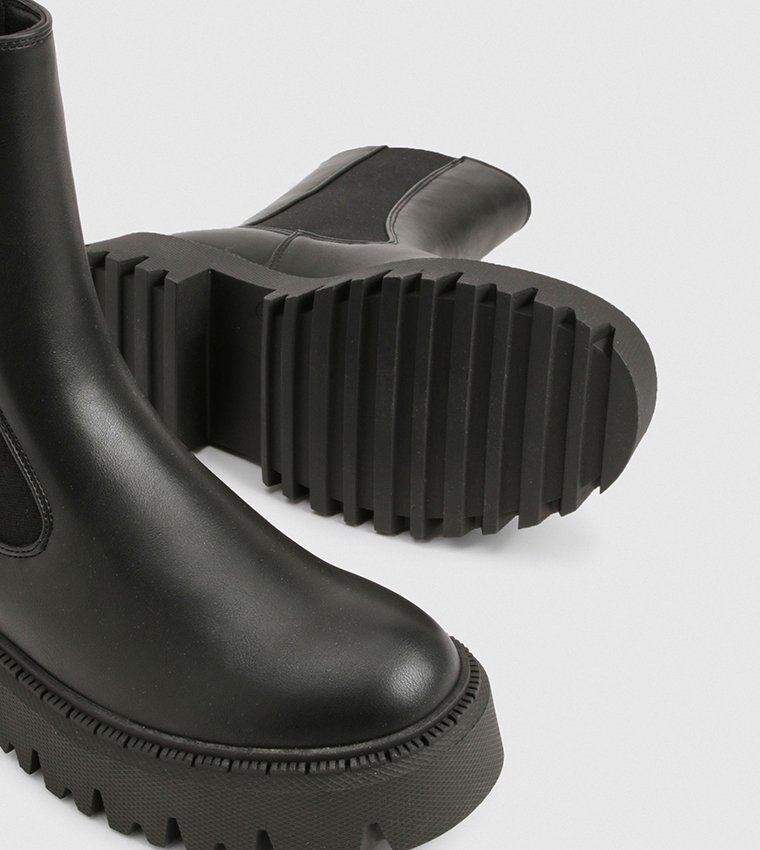 Chunky Elastic Panel Chelsea Boots