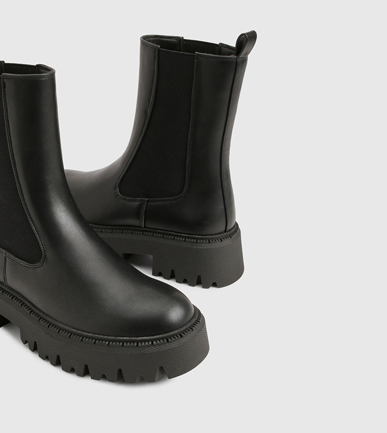 Chunky Elastic Panel Chelsea Boots