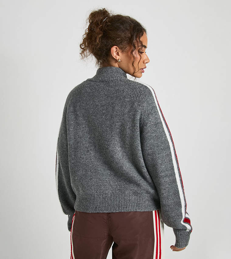 Chunky Knit Zip Through Knitted Cardigan