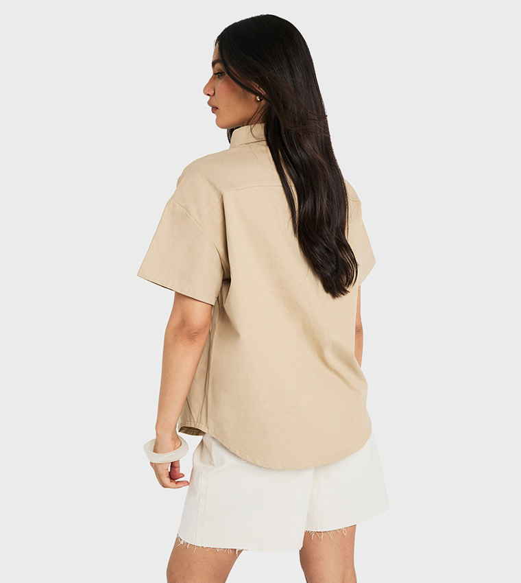 Twill Short Sleeves Casual Shirt