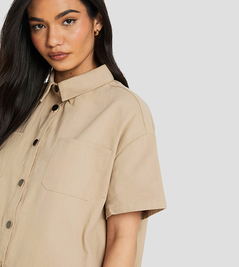 Twill Short Sleeves Casual Shirt