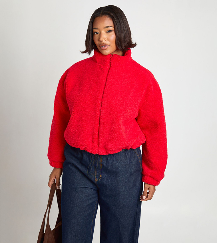 Curve Zip Up Teddy Jacket