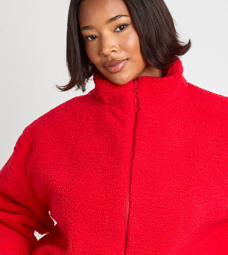 Curve Zip Up Teddy Jacket