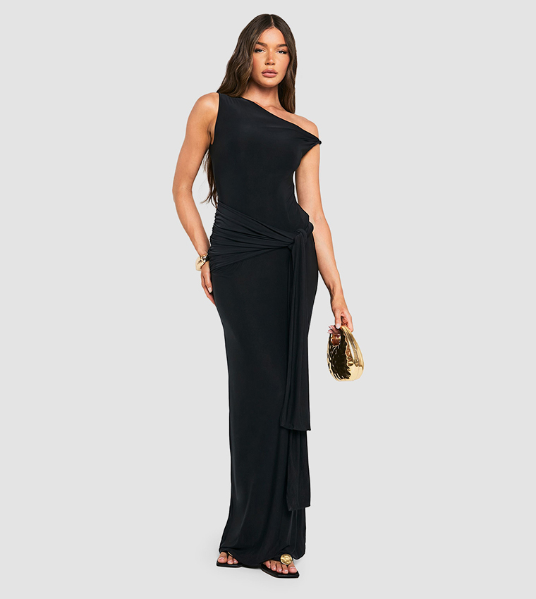 Slinky Twist Detail Maxi Dress