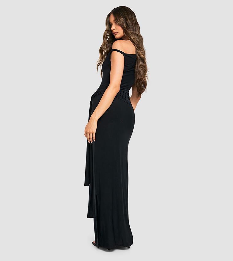 Slinky Twist Detail Maxi Dress