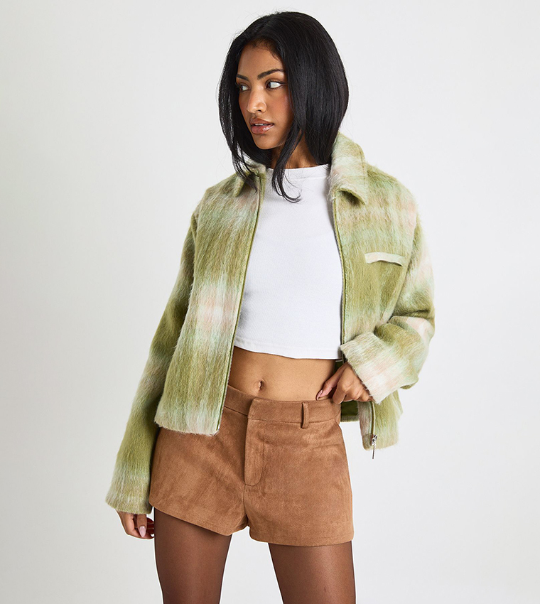 High Waist Faux Suede Shorts