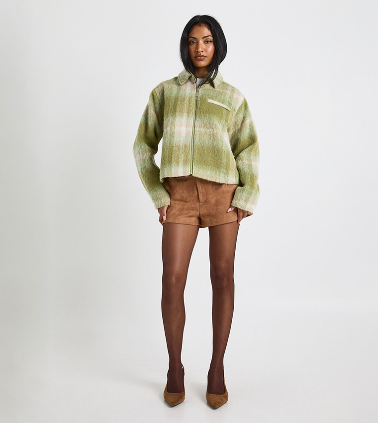 High Waist Faux Suede Shorts