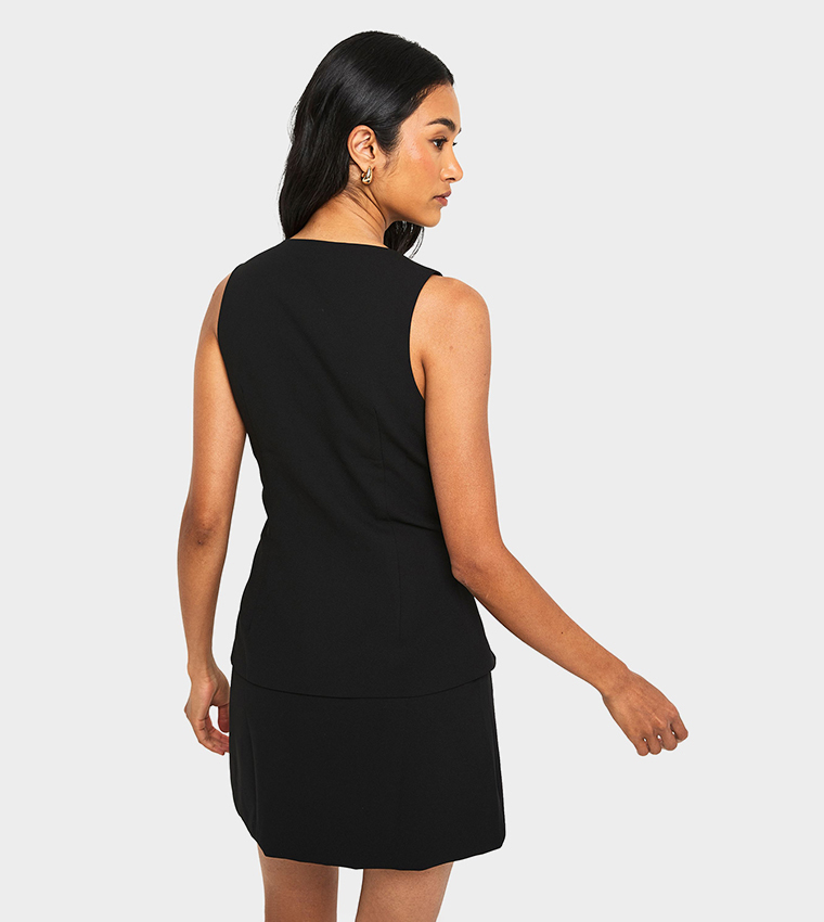 Sleeveless Waistcoat Mini Dress