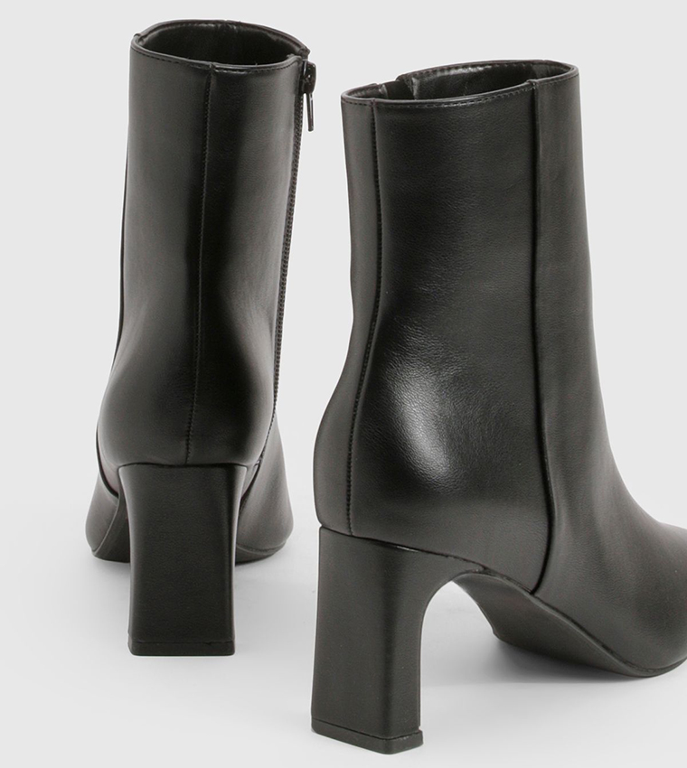 Solid Pointed Toe Ankle Boots