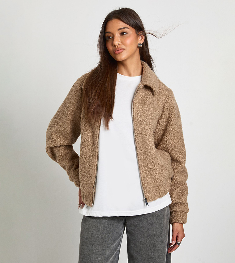 Boucle Wool Look Trucker Jacket