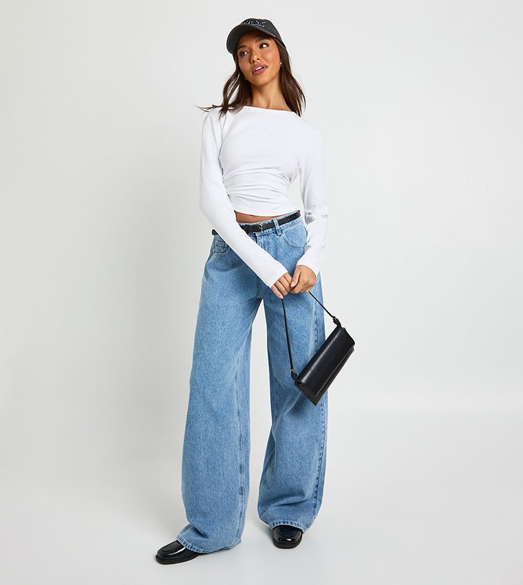 Solid Long Sleeves Fitted Top
