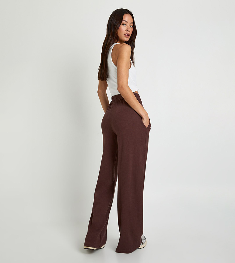 Tall Ribbed Wide Leg Sweatpants