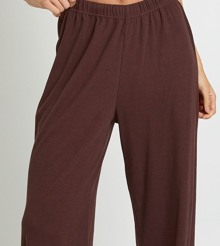 Tall Ribbed Wide Leg Sweatpants