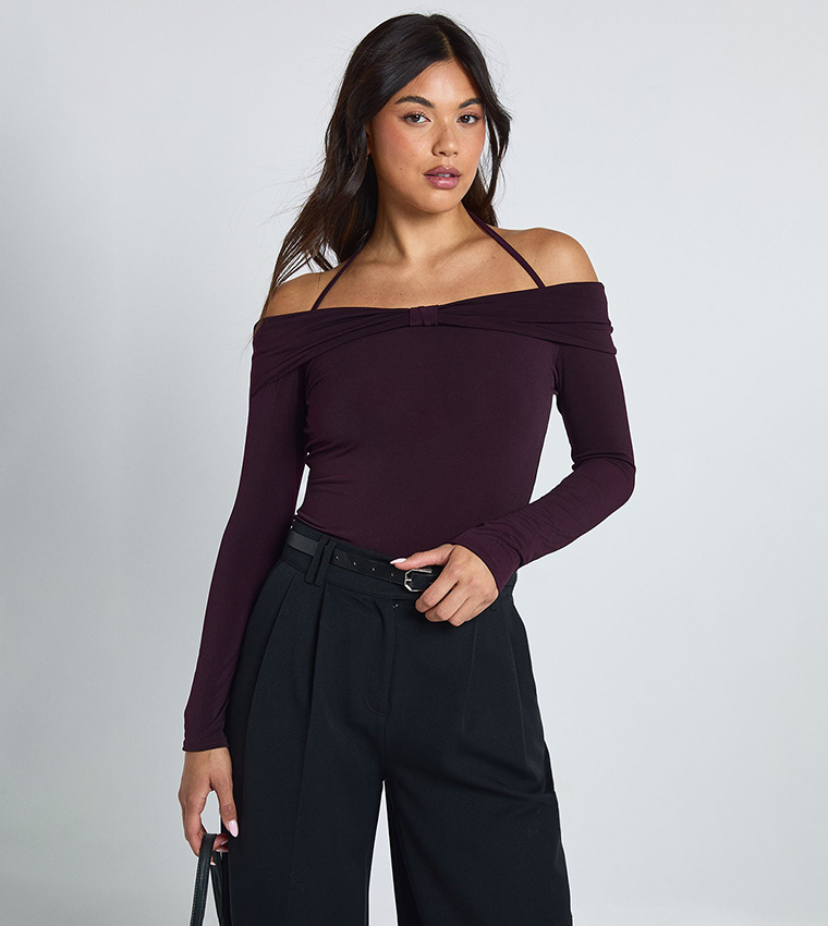 Slinky Bow Bardot Detail Top