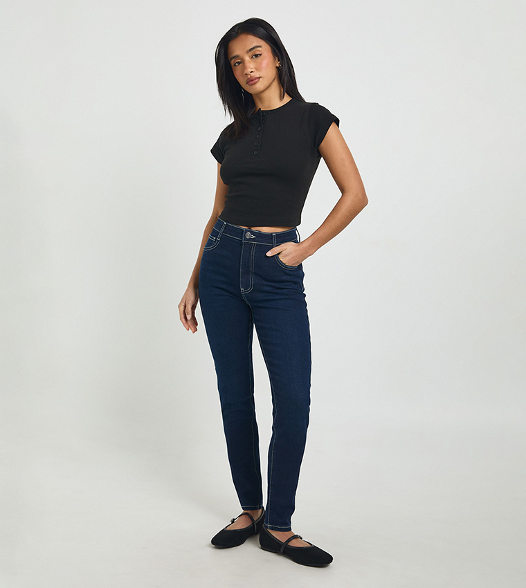 Petite High Waist Booty Lifting Skinny Fit Jeans