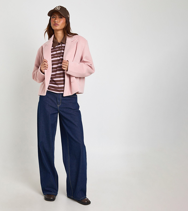 Double Breast Wool Look Jacket