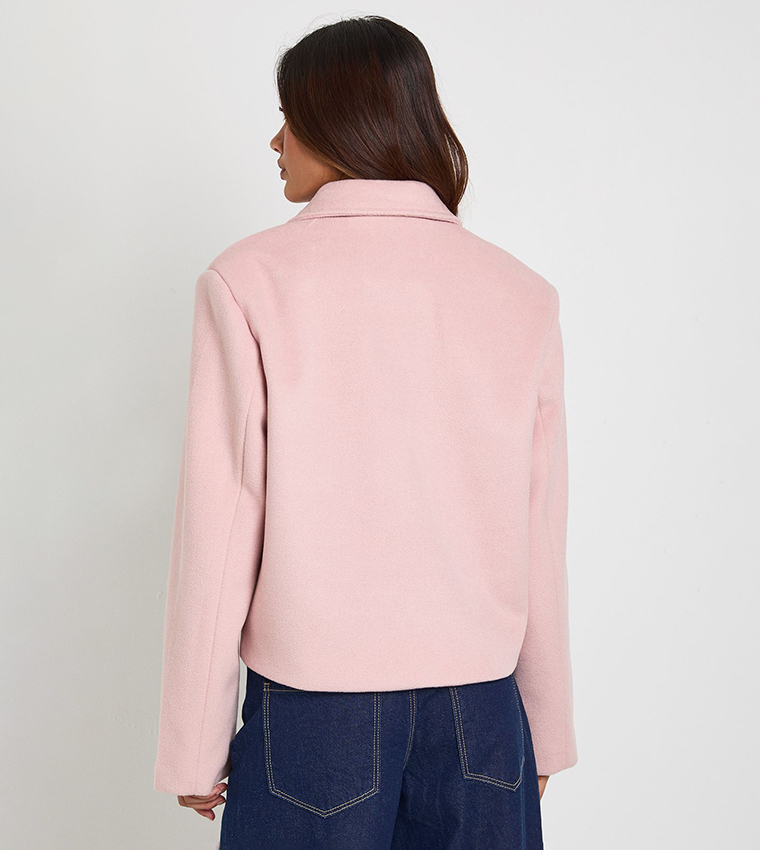 Double Breast Wool Look Jacket