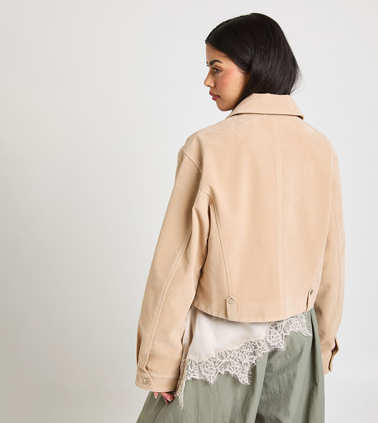 boohoo  Casual Jackets - Beige Casual Jackets