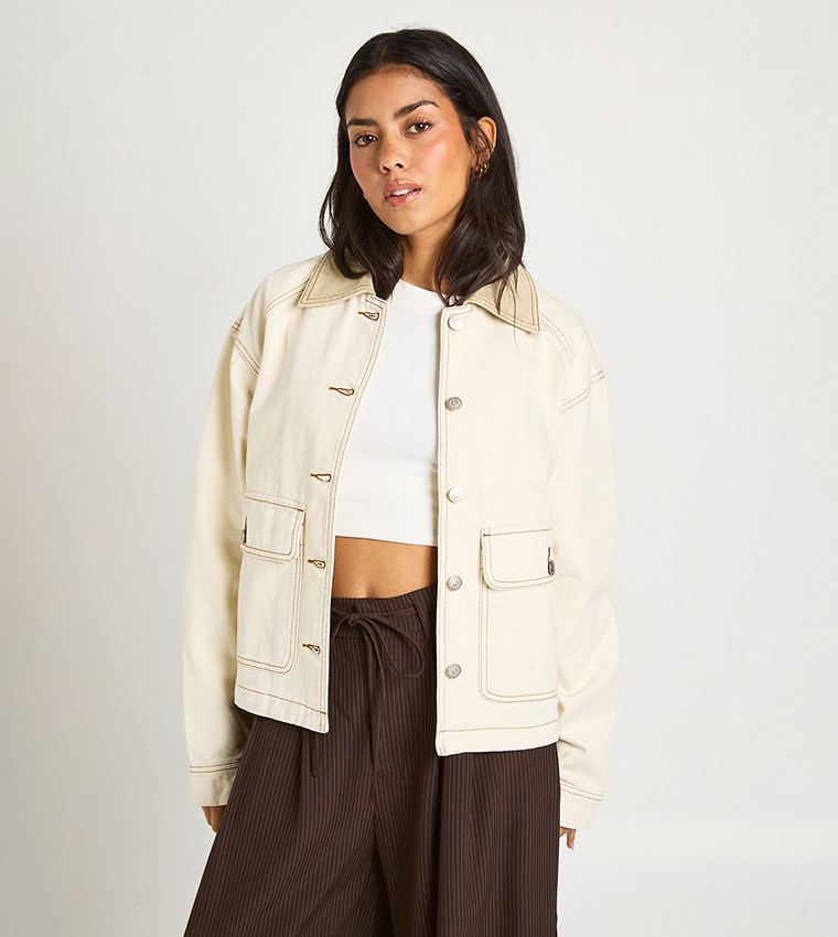 boohoo  Casual Jackets - Beige Casual Jackets