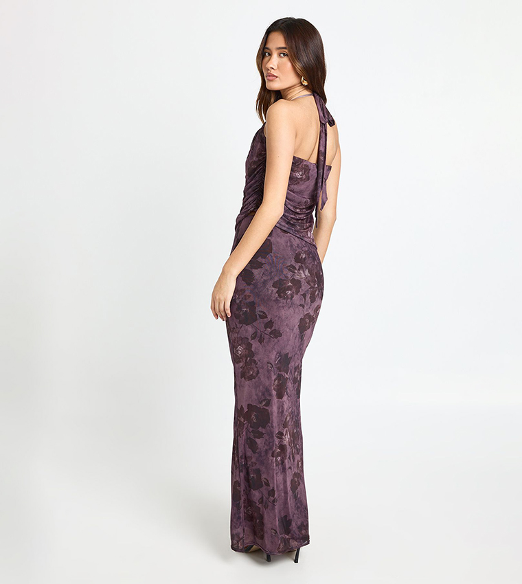 Floral Printed Mesh Maxi Skirt