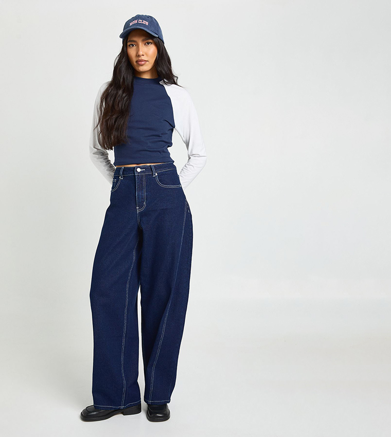 Tall Mid Waist Barrel Fit Jeans
