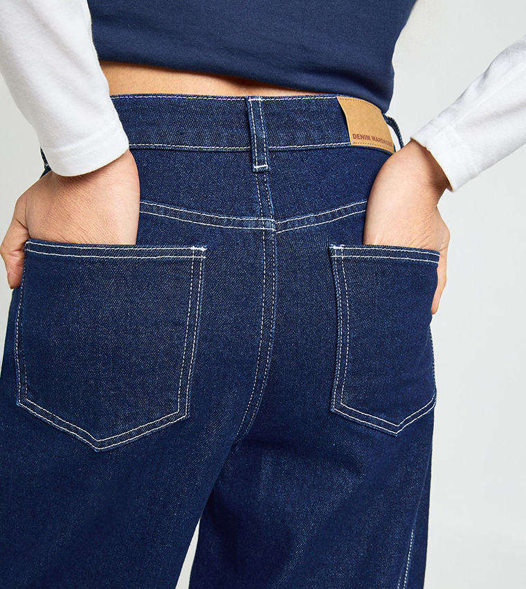 Tall Mid Waist Barrel Fit Jeans