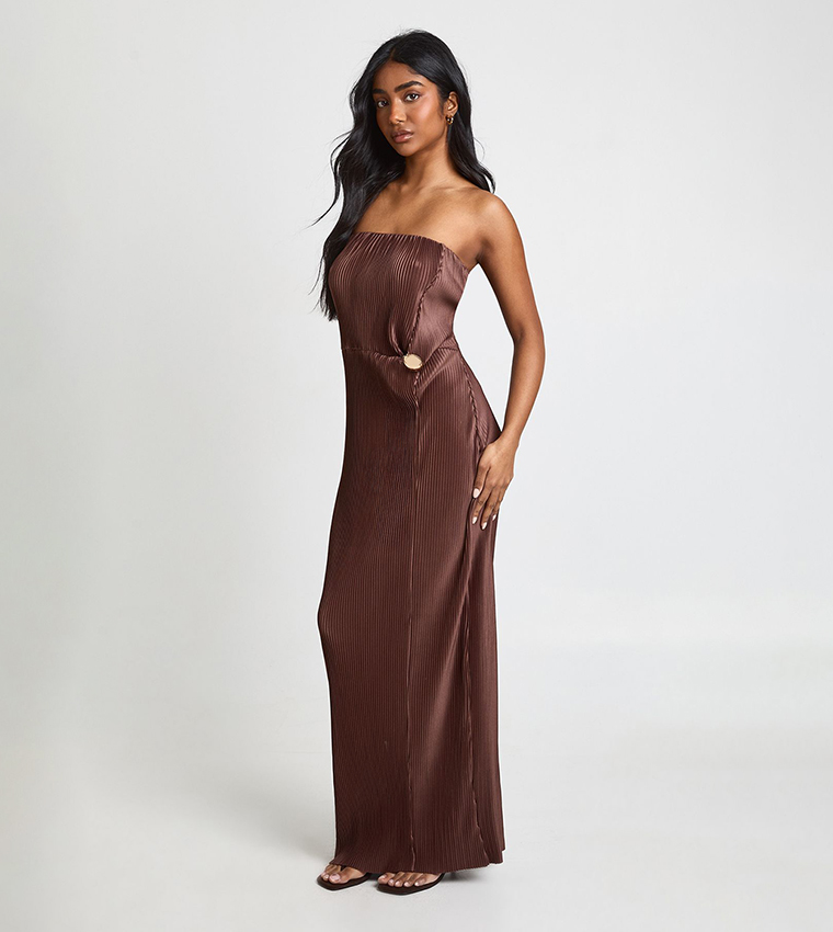 brown maxi dress boohoo boohoo Women's Mixed Animal Mesh Flare Sleeve Maxi Dress