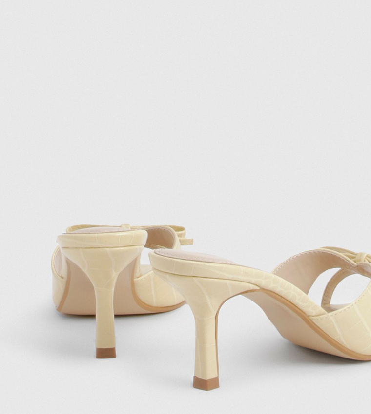 Bow Detail Heeled Mules