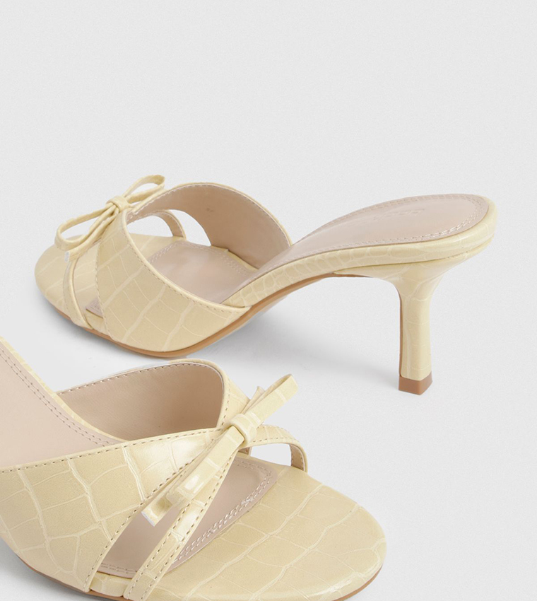 Bow Detail Heeled Mules