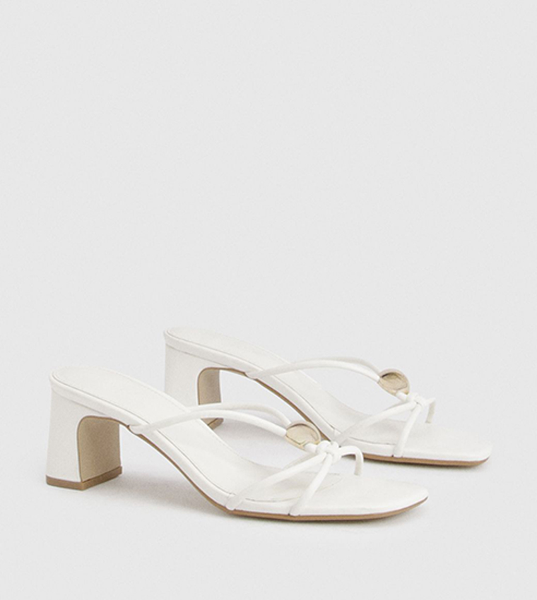 Gold Trim Strappy Heeled Sandals