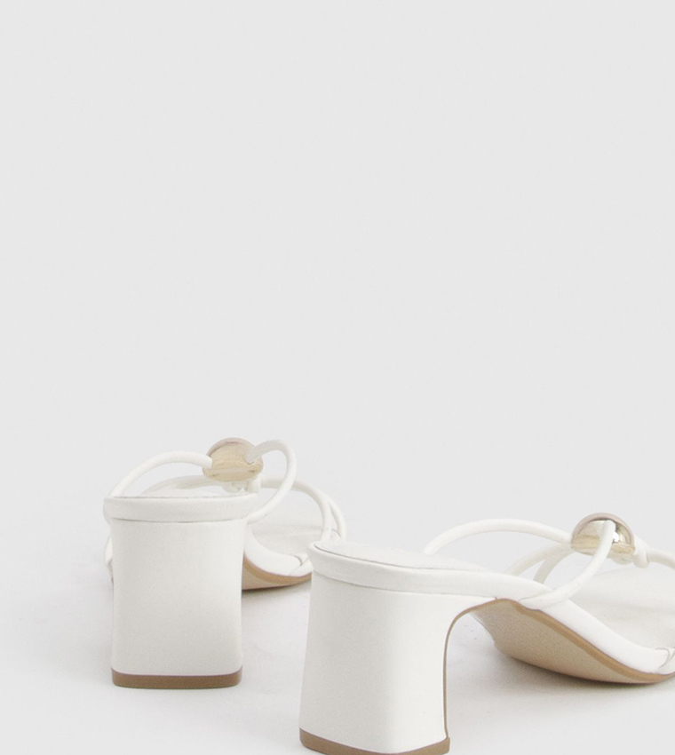 Gold Trim Strappy Heeled Sandals