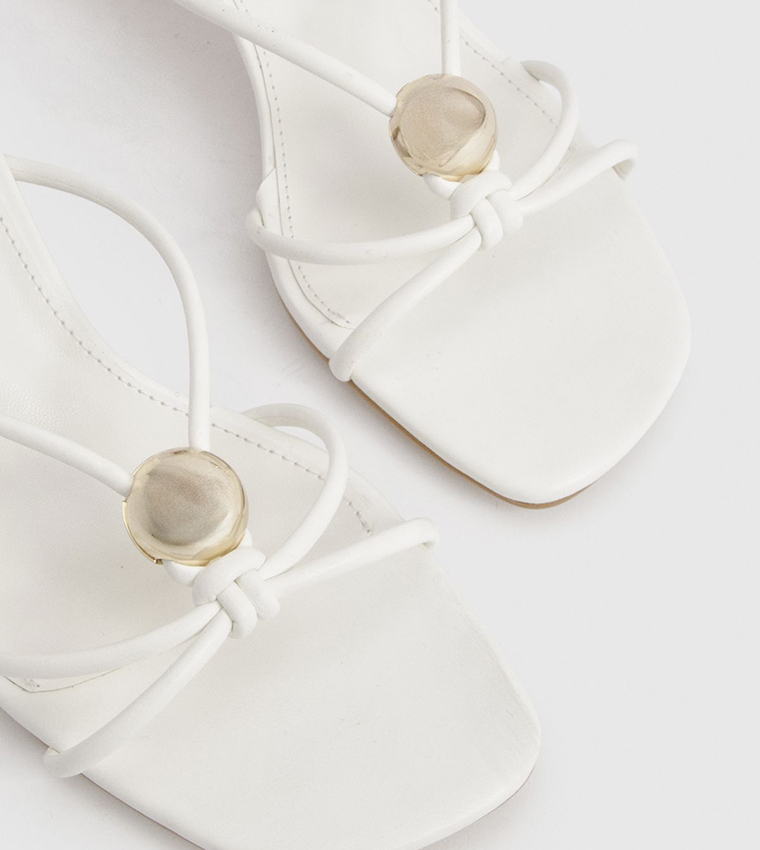 Gold Trim Strappy Heeled Sandals