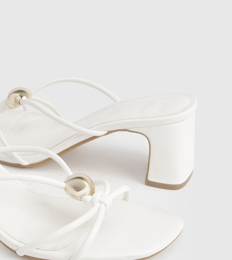 Gold Trim Strappy Heeled Sandals