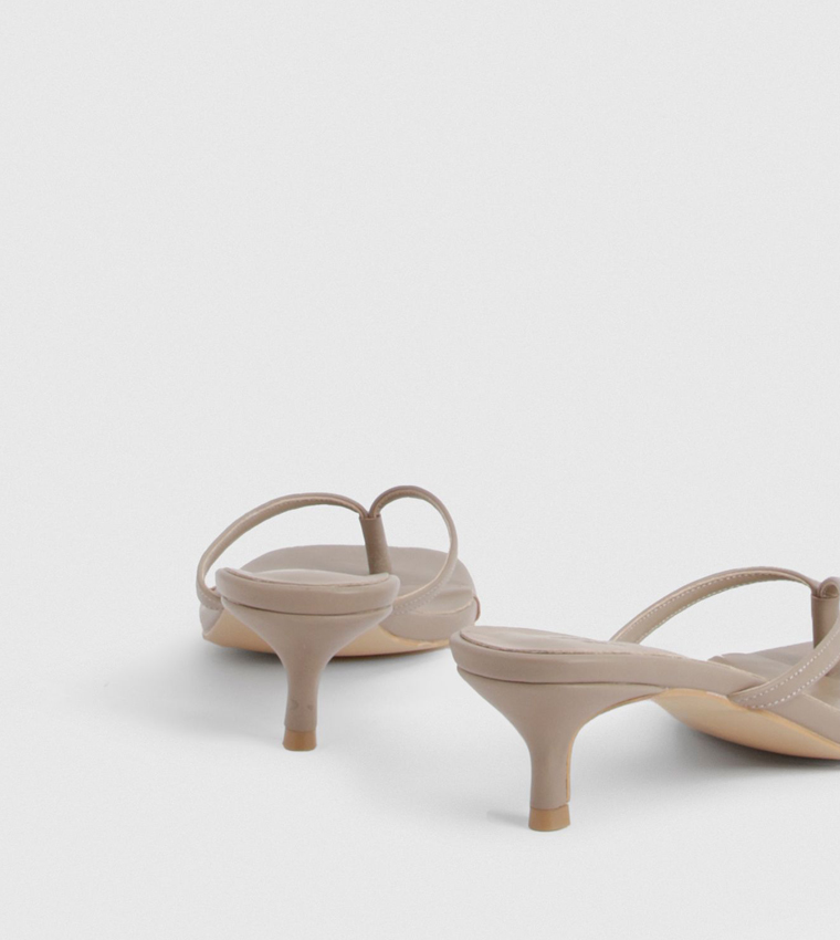 Wide Fit Toe Post Kitten Heel Sandals