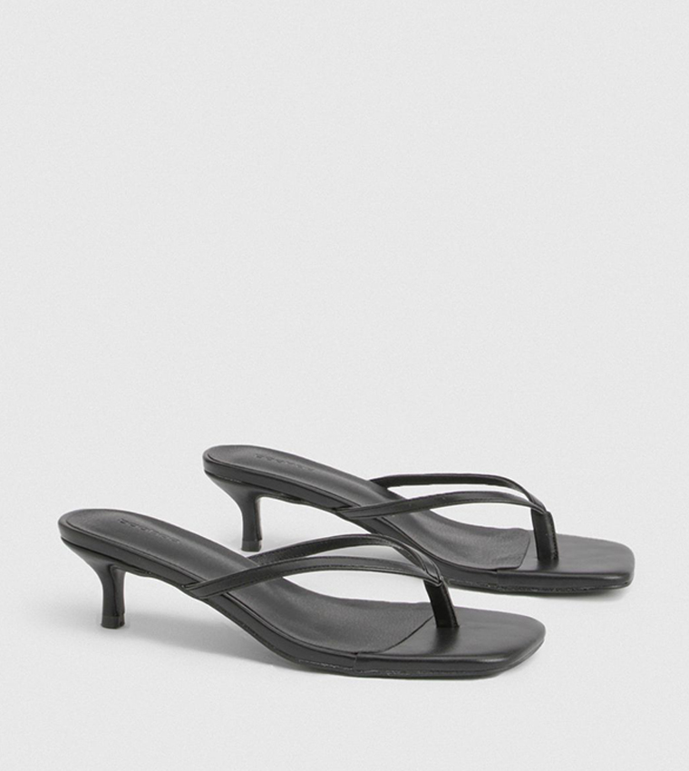 Wide Fit Toe Post Kitten Heel Sandals