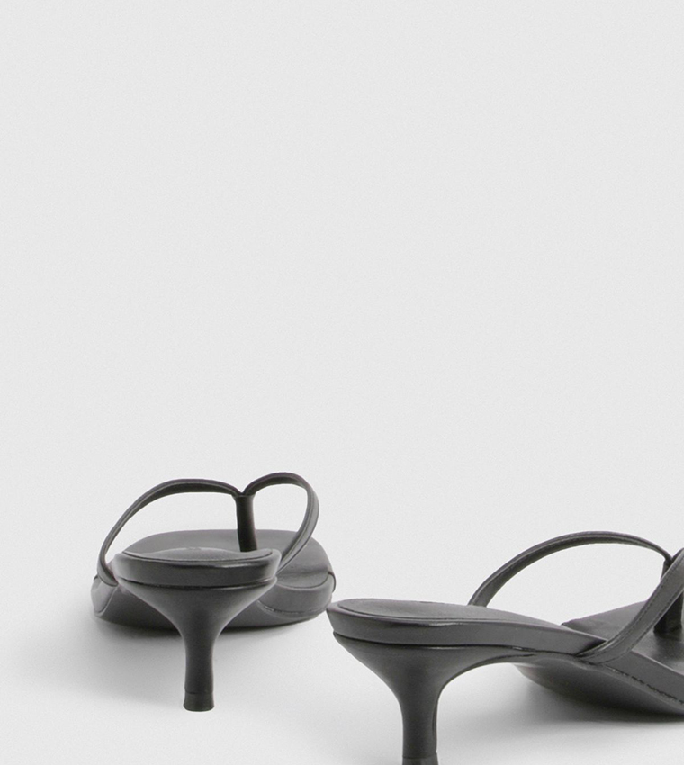 Wide Fit Toe Post Kitten Heel Sandals