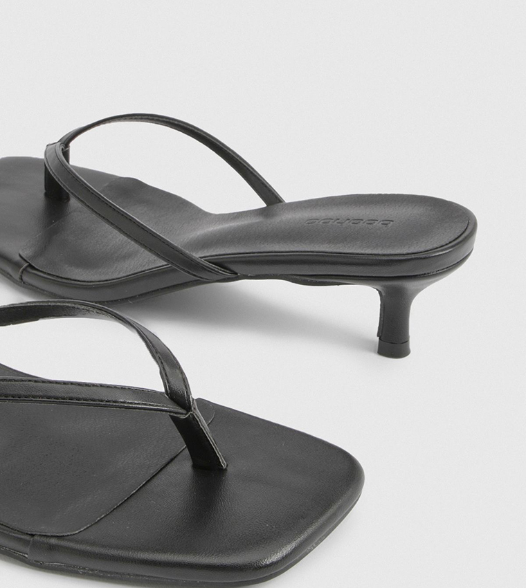 Wide Fit Toe Post Kitten Heel Sandals