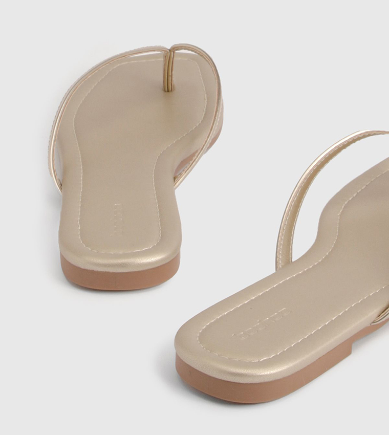 Wide Fit Square Toe Flat Sandals