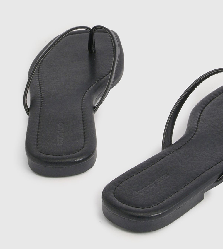Wide Fit Square Toe Flat Sandals