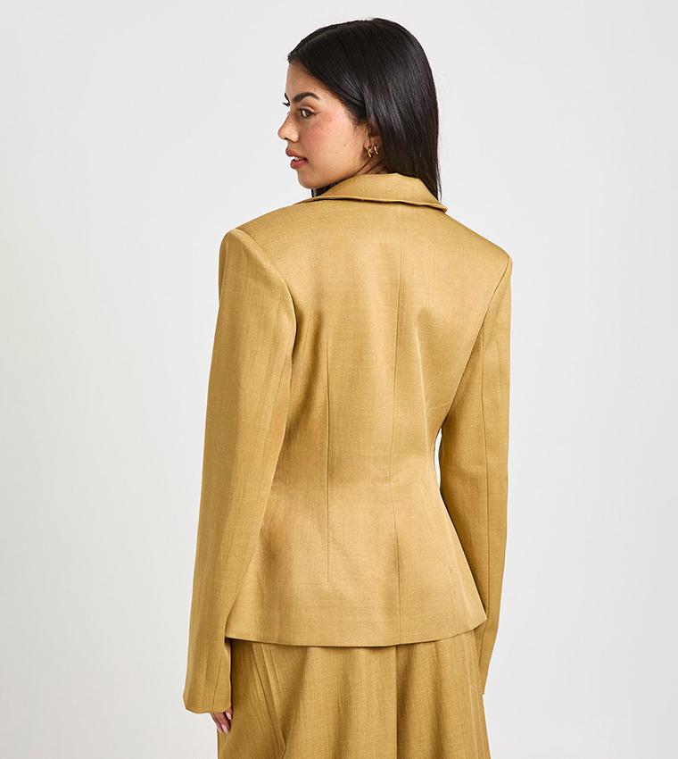 Cinched Ruched Waist Blazer