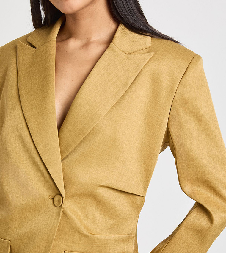 Cinched Ruched Waist Blazer