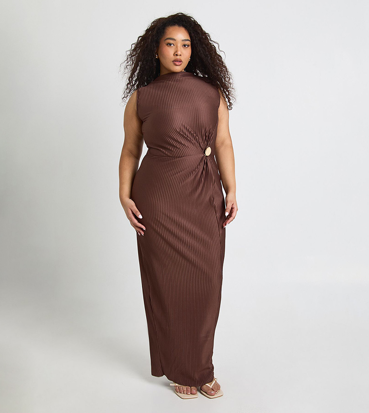 sachin and babi light blue dress Buy Boohoo Curve Gold Trim Plisse High Neck Maxi Dress In Brown