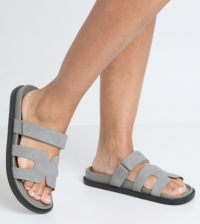 boohoo  Flat Sandals - Grey Flat Sandals