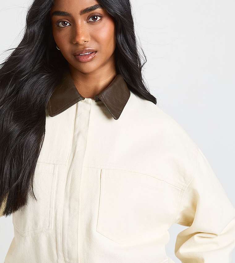 Pocket Detail Collared Oversized Jacket