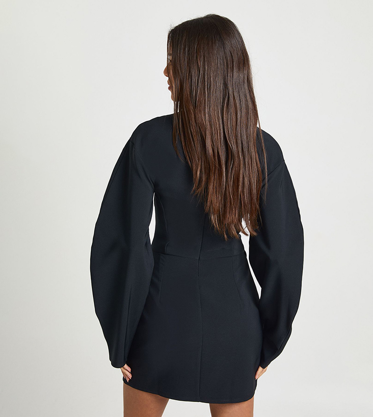 2 in 1 Barrel Sleeves Blazer Dress
