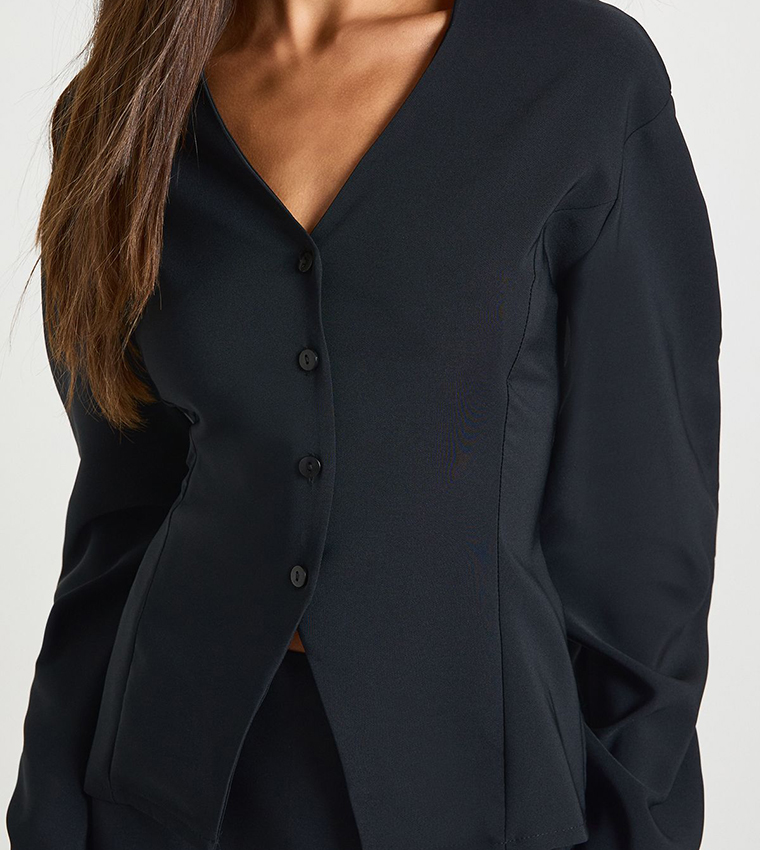 2 in 1 Barrel Sleeves Blazer Dress