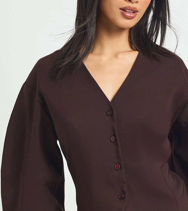 Petite 2 in 1 Barrel Sleeves Blazer Dress