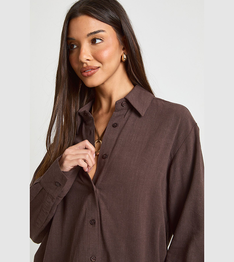 قميص لينن اوفرسايز