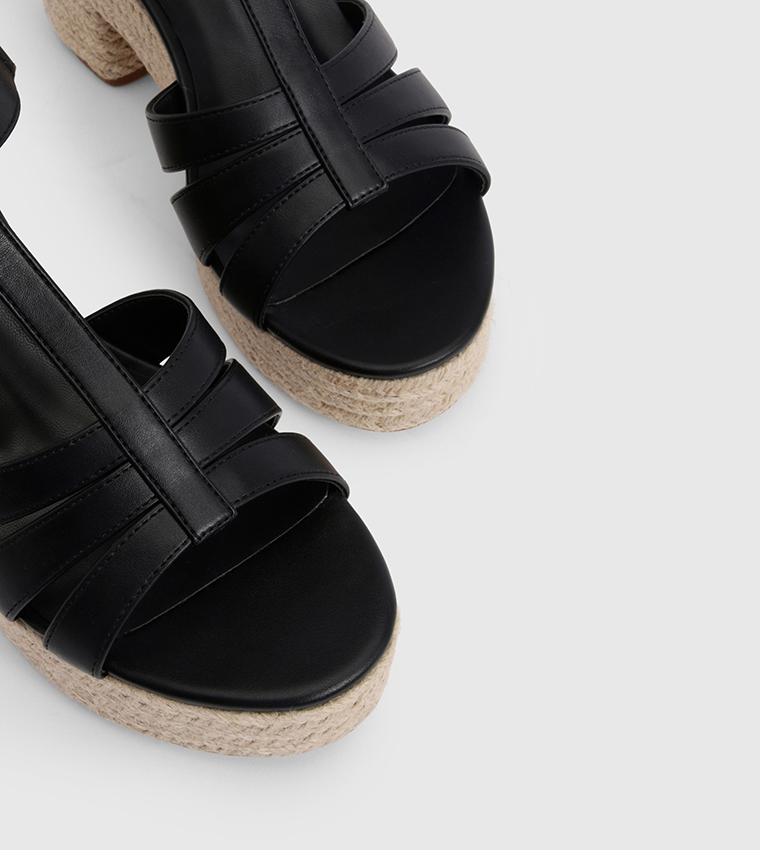 T-Bar Espadrille Platform Wedges