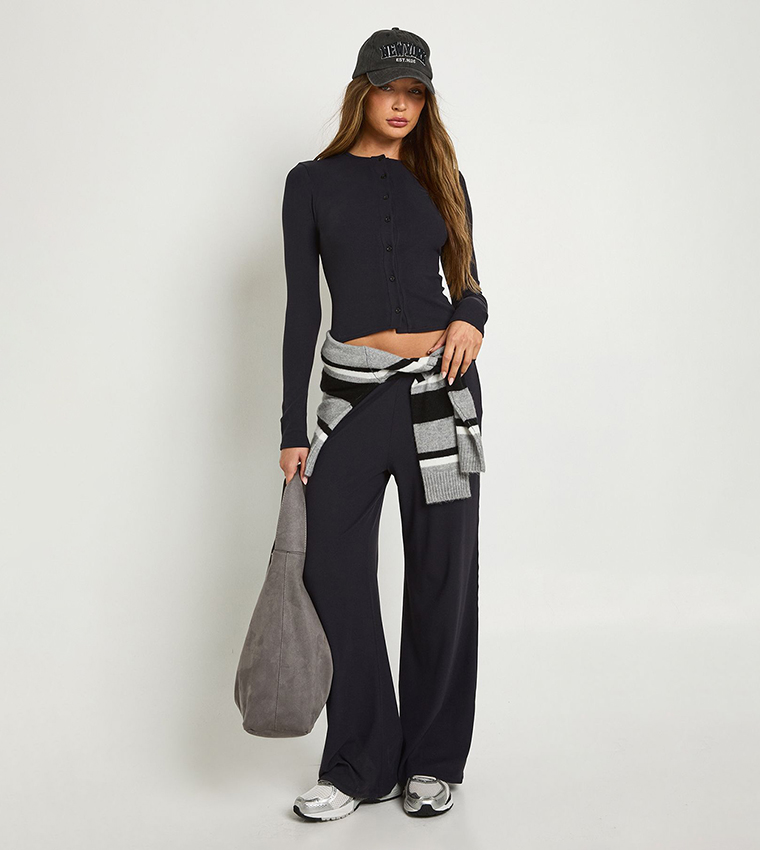 Ultra Soft Button Through Long Sleeves Top